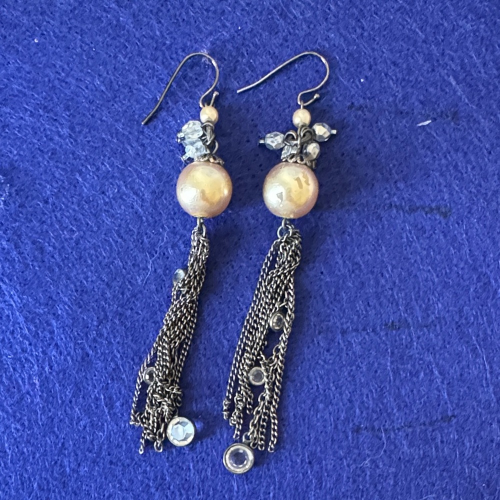Elegant Gold and Silver Dangle Earrings